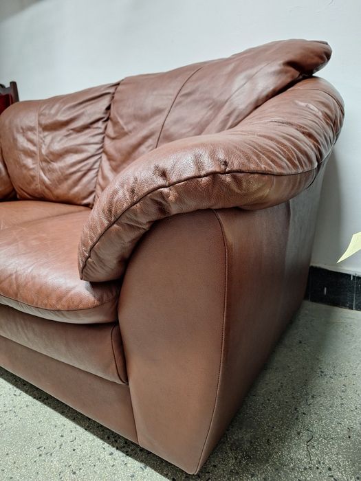 Диван двойка естествена кожа