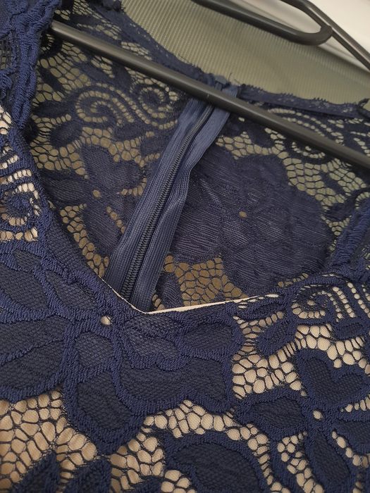 Rochie Albastră din Dantelă tip sirenă