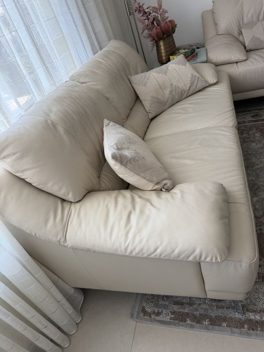 Vand 2 canapele fixe piele Mobexpert
