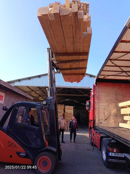 сглобяема дървена къща от масивно дърво дъб 10х5.5м