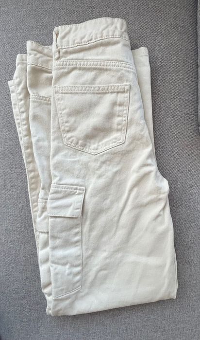 Дамски бежови карго дънки defacto