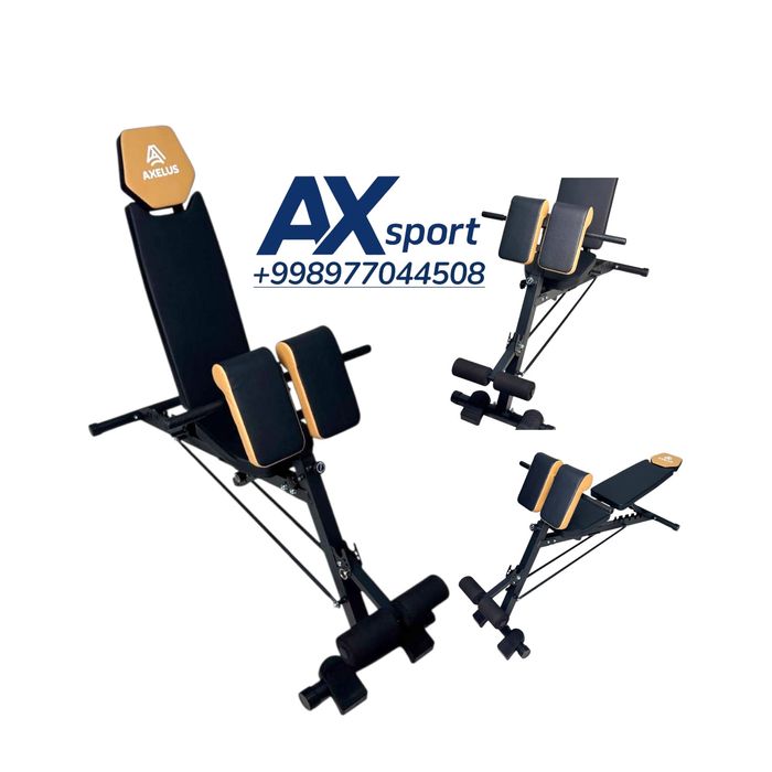 Лежак для пресса + гиперэкстензия Скамя для гантели и спины 3в1