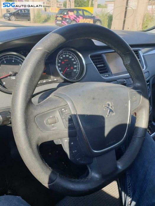 Volan Piele 3 Spite Comenzi FARA Airbag Peugeot 508 2010 - 2018 (Uzura Piele) [Q5842]