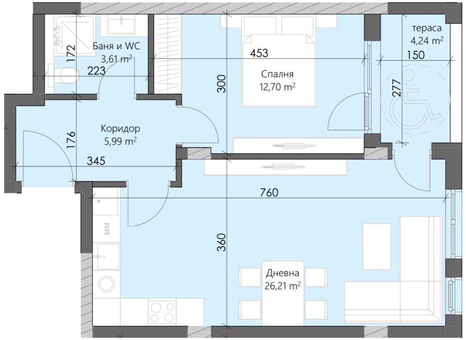 Продава се Двустаен апартамент в Пловдив, Кършияка - 77 кв.м за 1200 €/кв.м - Снимка #1