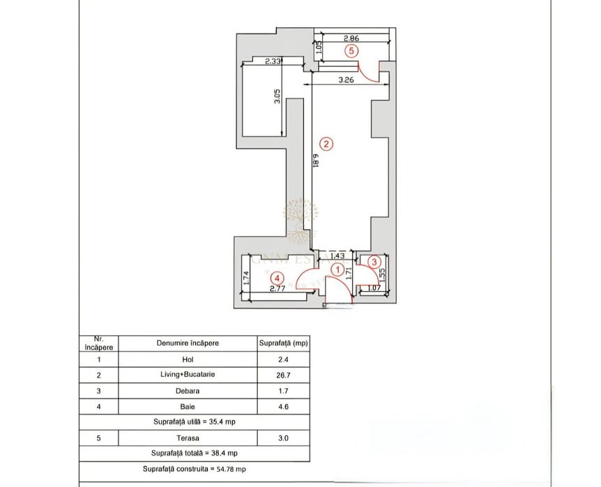Garsoniera Et.2 | Bloc Nou | Smart Residence Lujerului