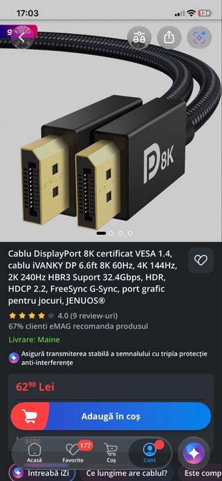 Vand 4 cabluri pentru pc