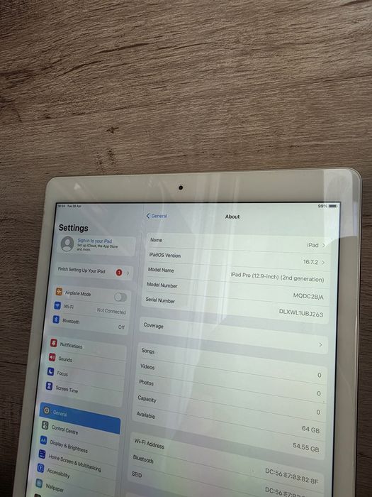 iPad Pro 12.9 inch 2nd Gen 64Gb Silver