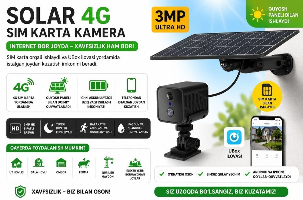 4g solar ubox mini quyosh kamera