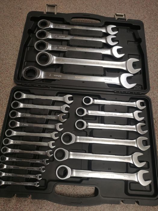 Trusa chei combinate cu clichet 6-32mm-Set chei inelare cu clichet 22piese Ch-Vanadium