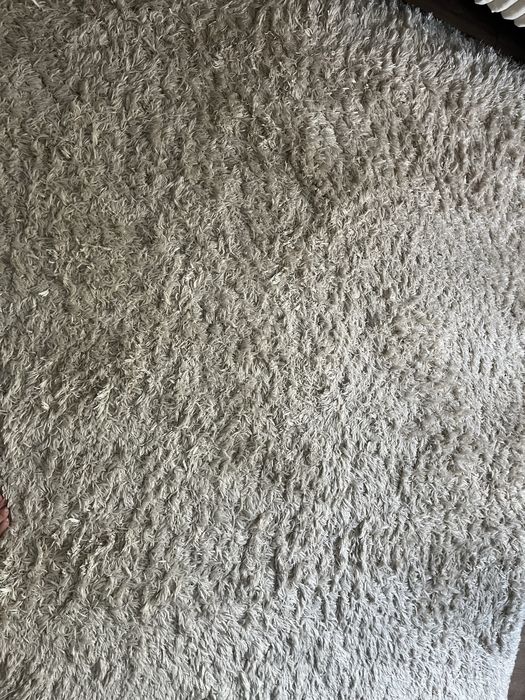 Килим текстил бял