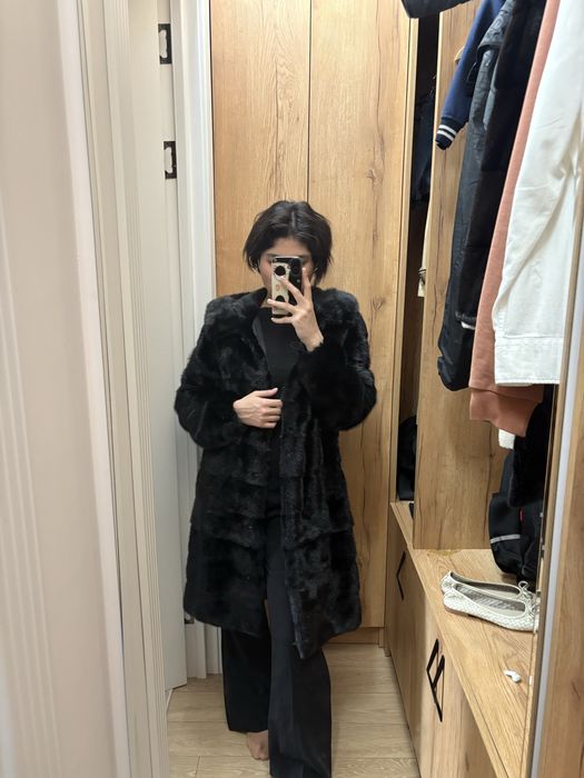 Норковая шуба, с регулируемой длиной.