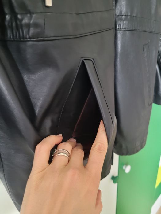 Geaca de piele lunga