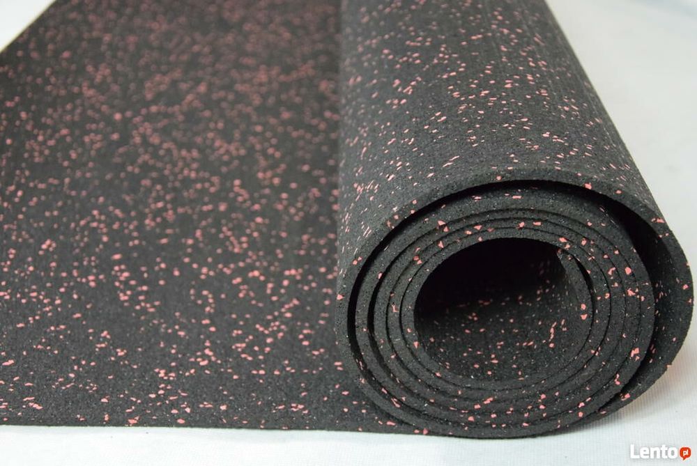 Гумена фитнес настилка на ролка+20% EPDM, 10 мм | 12 кв.м– ЧЕРВЕН ЦВЯТ