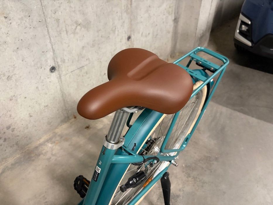 Bicicletă de oraș Elops 520, cadru jos, verde + lanț antifurt - stare perfectă
