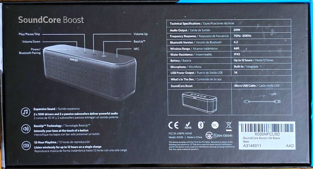 Anker SoundCore Boost 20W Bluetooth / AUX / NFC колонка