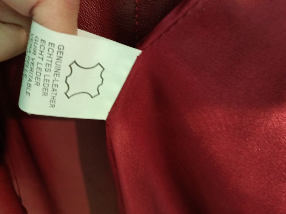 Haina piele 3/4 marime XL, culoare rosu-grena