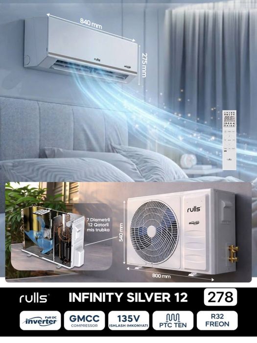 Кондиционер Ziffler Rulls 12.18.24 Full DC Invertor R32