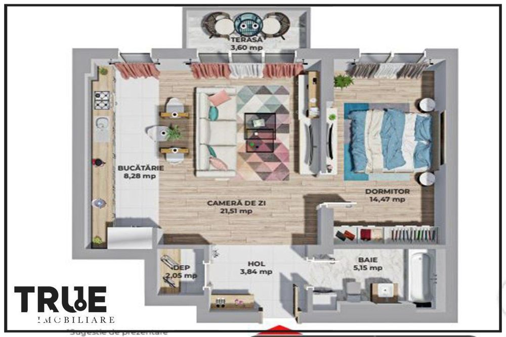 Ap. 2 camere, 55.3m² + balcon , Maurer Residence!