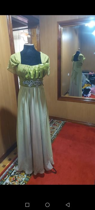 Вечернее платье шифоновое фисташковый цвет