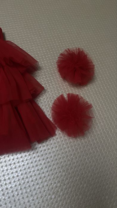 Срочно красная юбка с бантом