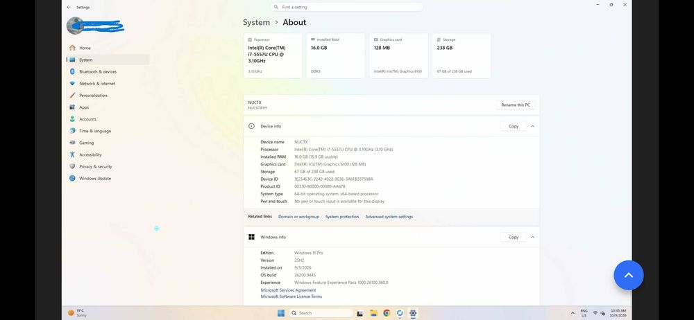 Mini pc NUC 5i7RYH