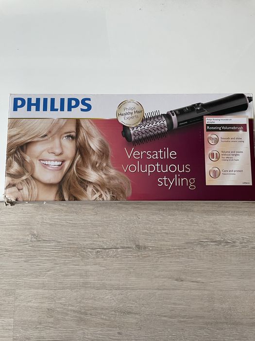 Четка с топъл въздух Philips VolumeBrush HP8654, Въртене в 2 посоки, 3 настройки на температурата, 2 настройки на скоростта
