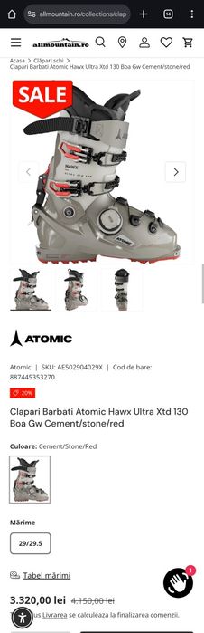 Clapari Atomic Hawx Ultra Xtd 130 Boa Gw 26 26.5