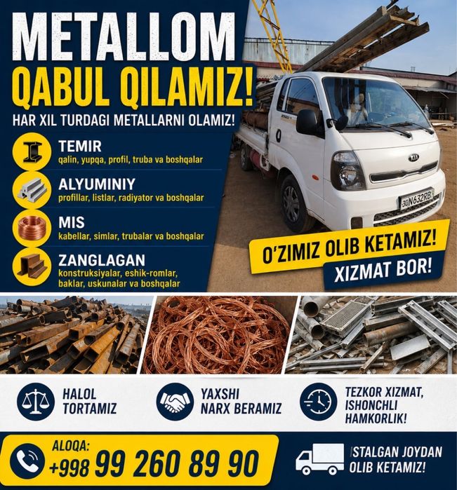 Metallom olamiz qaytaishlash zavodi uchun yuqori naxlarda