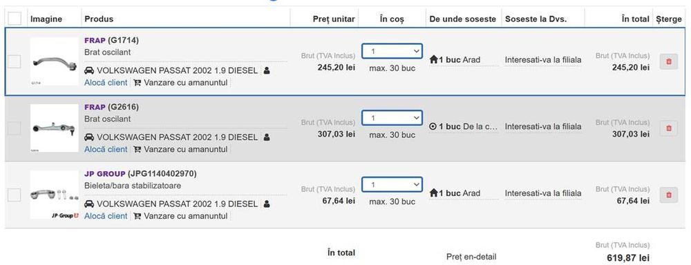 Vand brate Passat B5.5 1.9 TDI