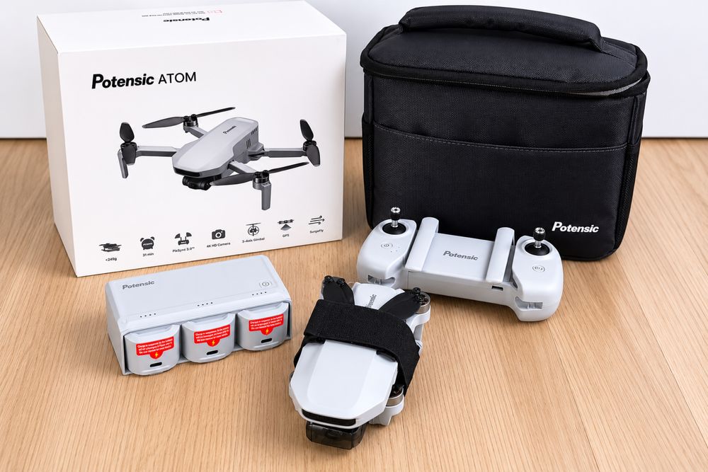 Drona ATOM Potensic 4k - Fly More -  3 baterii