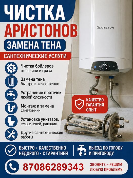 Сантехнические услуги Чистка аристонов