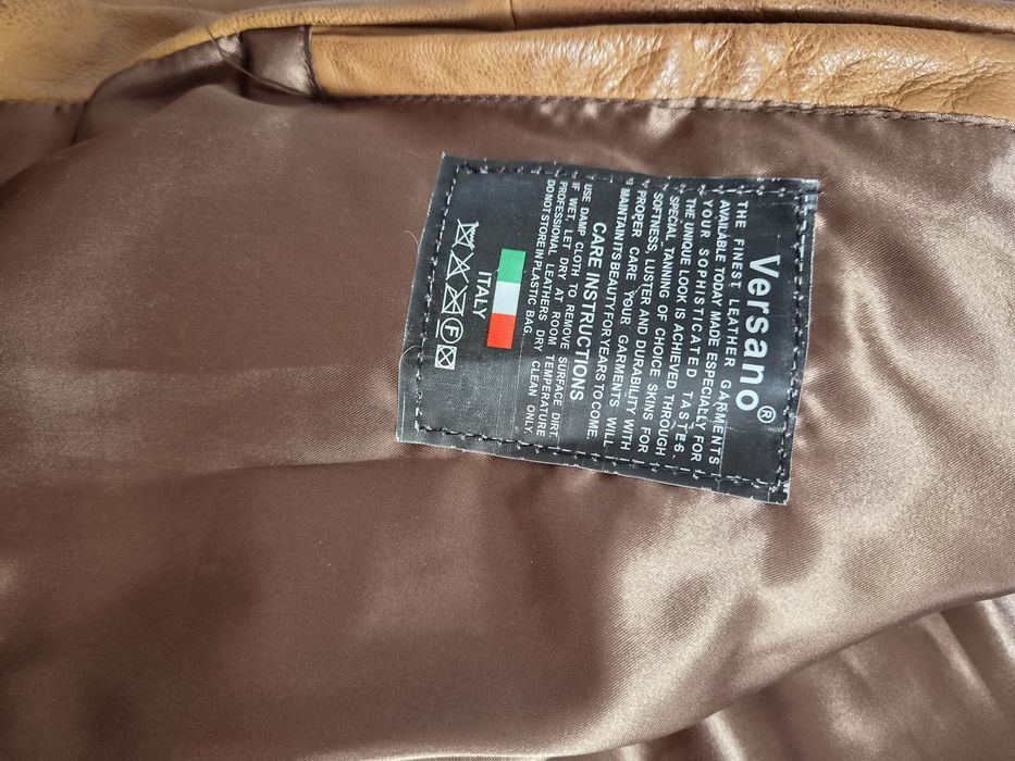 Men's leather jacket biker TR36 B cognac Versano L / XL