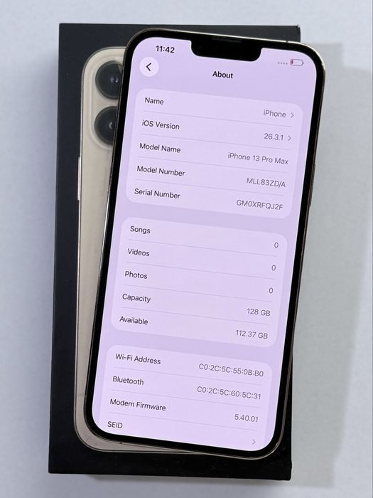 iPhone 13 ProMax Gold 94% battery