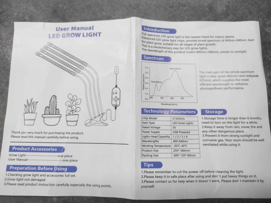 светильник для цветов LED GROW LIGHT
