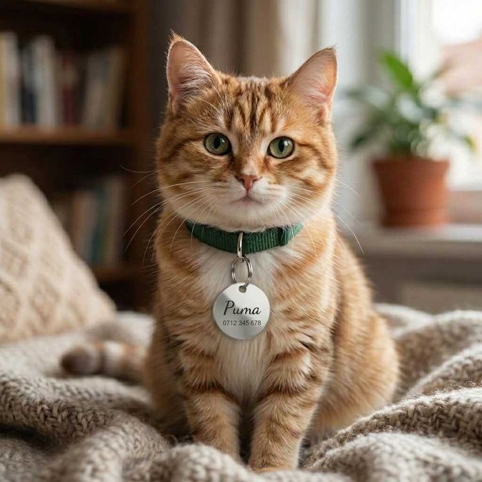 Medalion personalizat–animale de companie, gravat laser, rotund, 22 mm