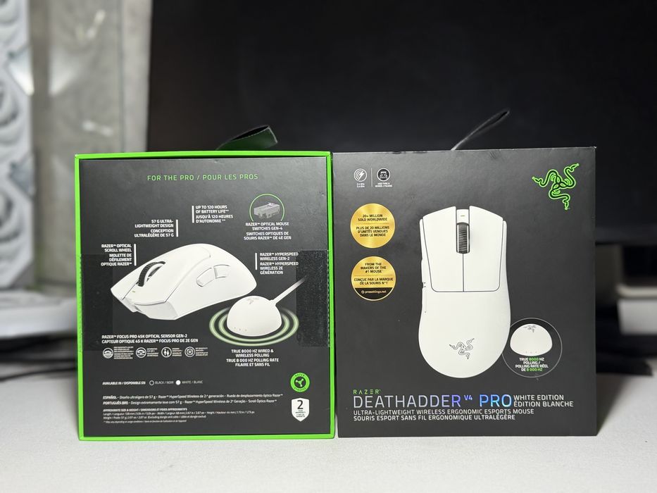 Razer Deathadder V4 pro 8khz wireless white