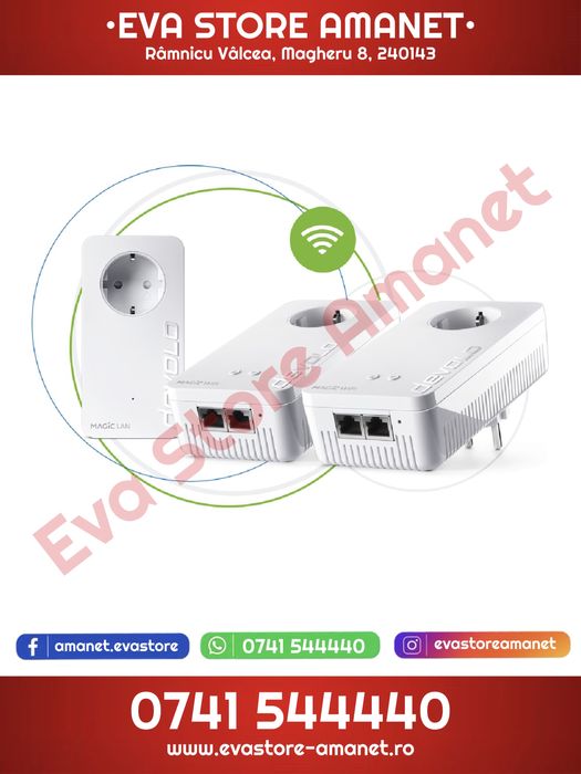 Kit de adaptoare Powerline + Wi-Fi mesh DEVOLO Magic 2 WiFi 6 Next Multiroom KIT