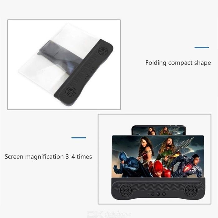 Сгъваем увеличителен екран за телефони 12" с безжична колона K8