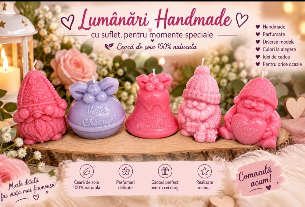 Lumanri handmade din ceara natarula de soia