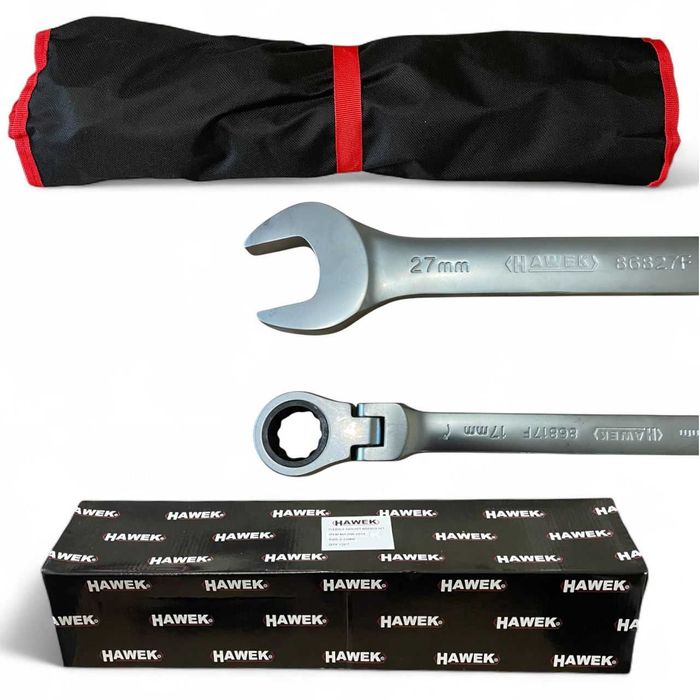 Звездогаечни тресчотни ключове с чупещо рамо 8 – 32 мм 13 части HAWEK