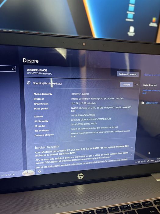 Laptop HP Envy 15 cu I7 , GT740M, 12GB RAM de piese + BONUS periferice