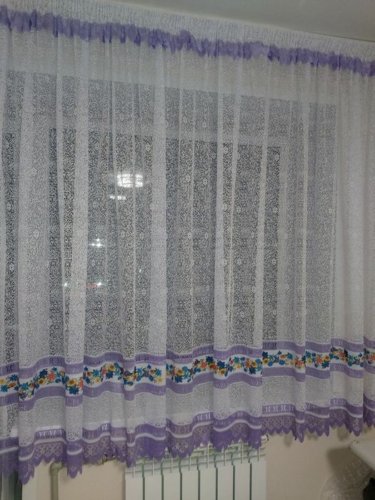 Тюль высотой до подоконника