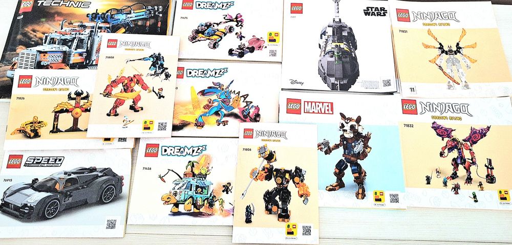 LEGO original – 15 kg piese + modele montate + reviste/instrucțiuni