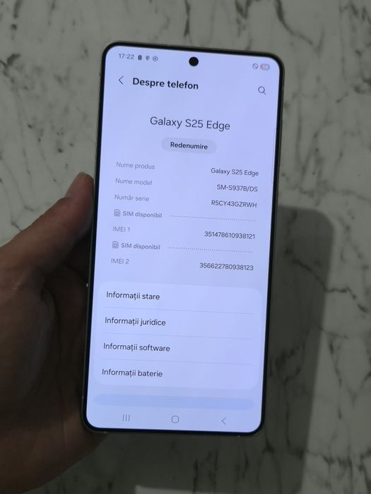 Vand/schimb Samsung S25 Edge 256gb