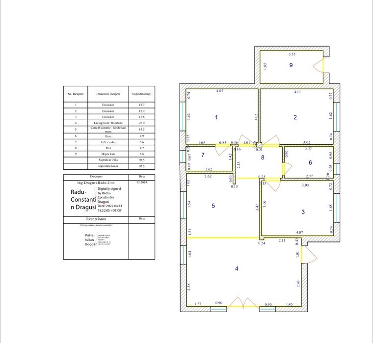 Central Domnești casa 2025, suprafaxa 117 mp,  4 camere, 2 bai, placa beton pod, teren 300 mp incinta privata 3 case. Se va preda cu piscina.