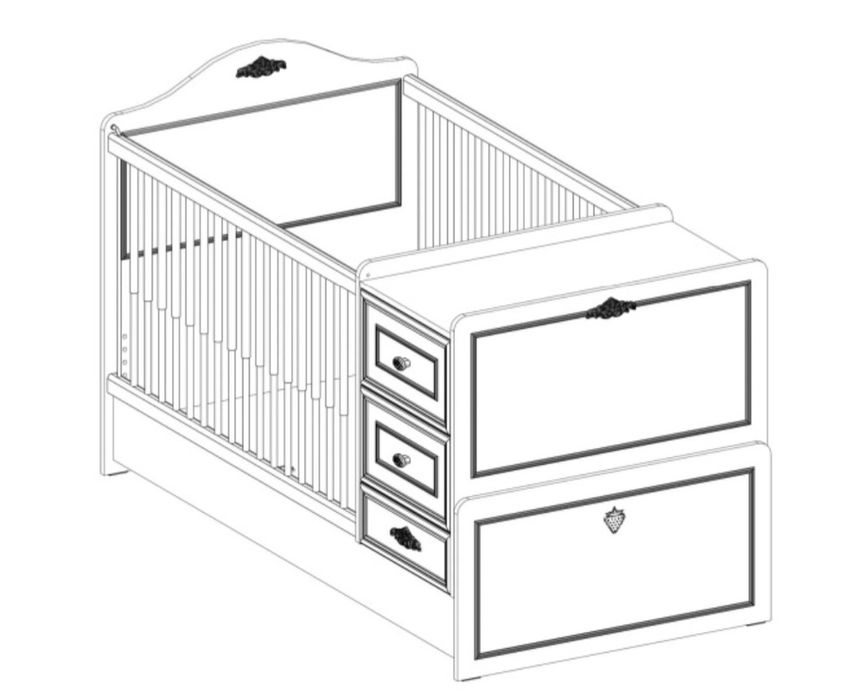 Vând pătuț bebe transformabil 75x165cm