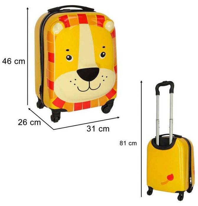 Детски твърд куфар за пътуване Лъв или Коте