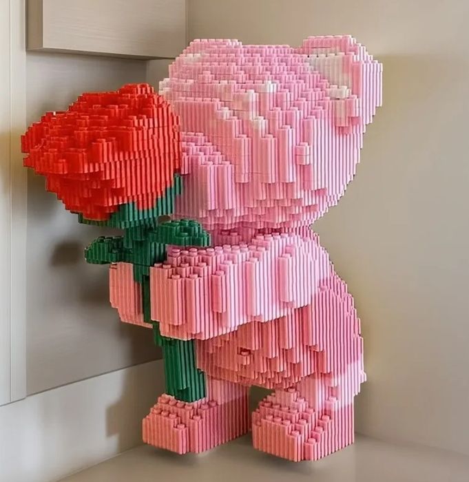 Лего/конструктор розово мече с роза