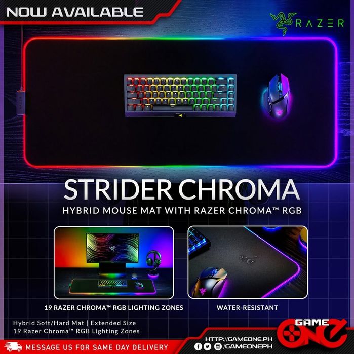 Razer Strider Chroma Оригинал Коврик с подсветкой (размер 900×400)