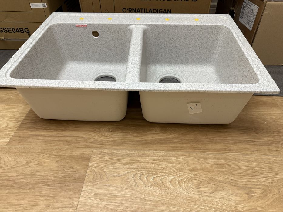 Стильная двойная мойка для кухни, новая